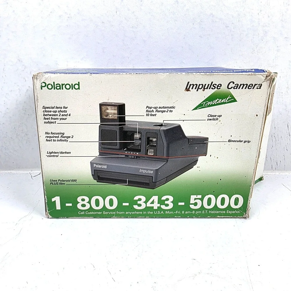 Vtg‎ Polaroid Instant Impulse Camera with Box, Manual and Strap Clean UNTESTED